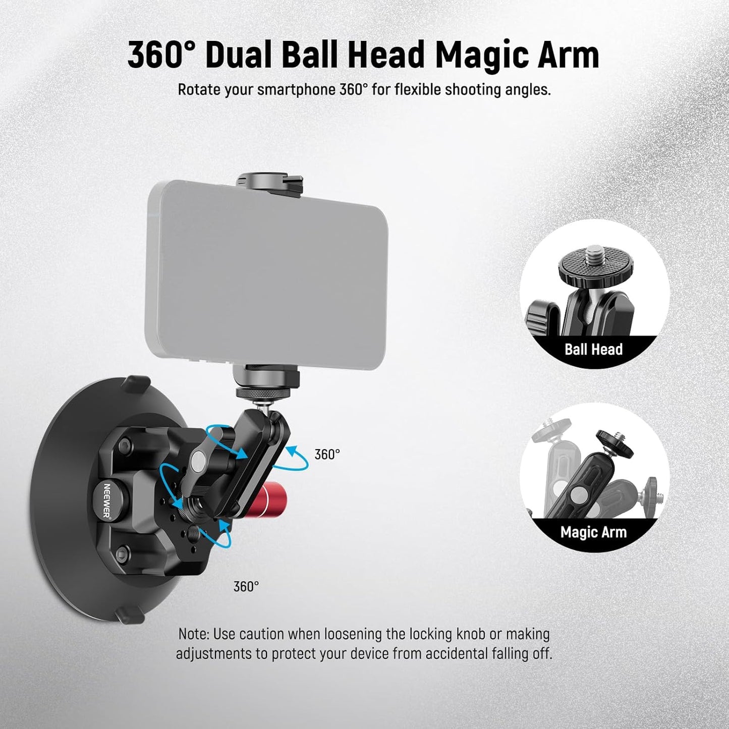 Neewer 10104419 4.5" Suction Cup Camera Mount