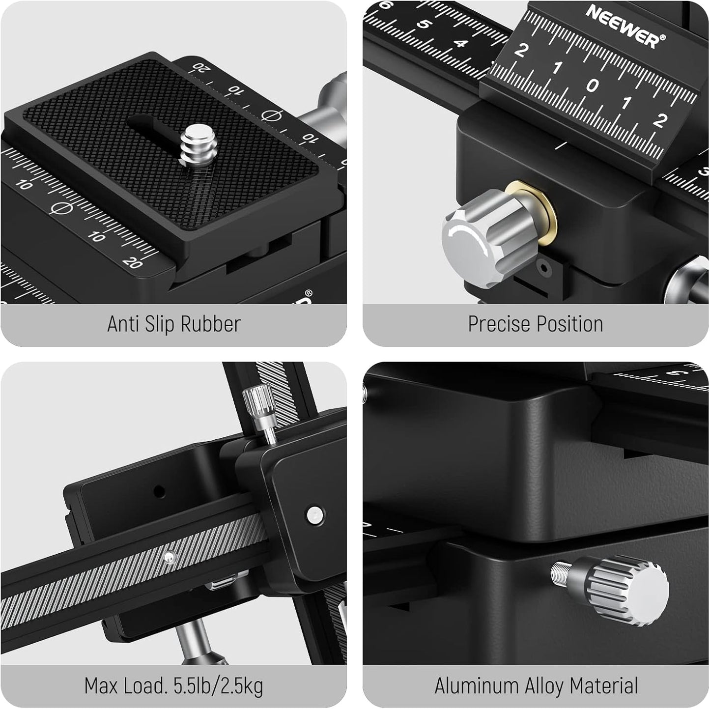 Neewer 10100932 4-Way Macro Focusing Rail Slider