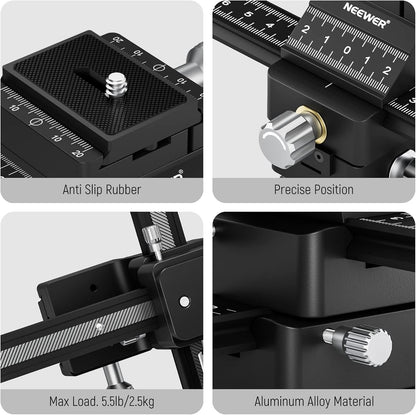 Neewer 10100932 4-Way Macro Focusing Rail Slider