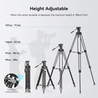 SmallRig 3989-CF-FBA-US AD-100 Carbon Fiber Video Tripod