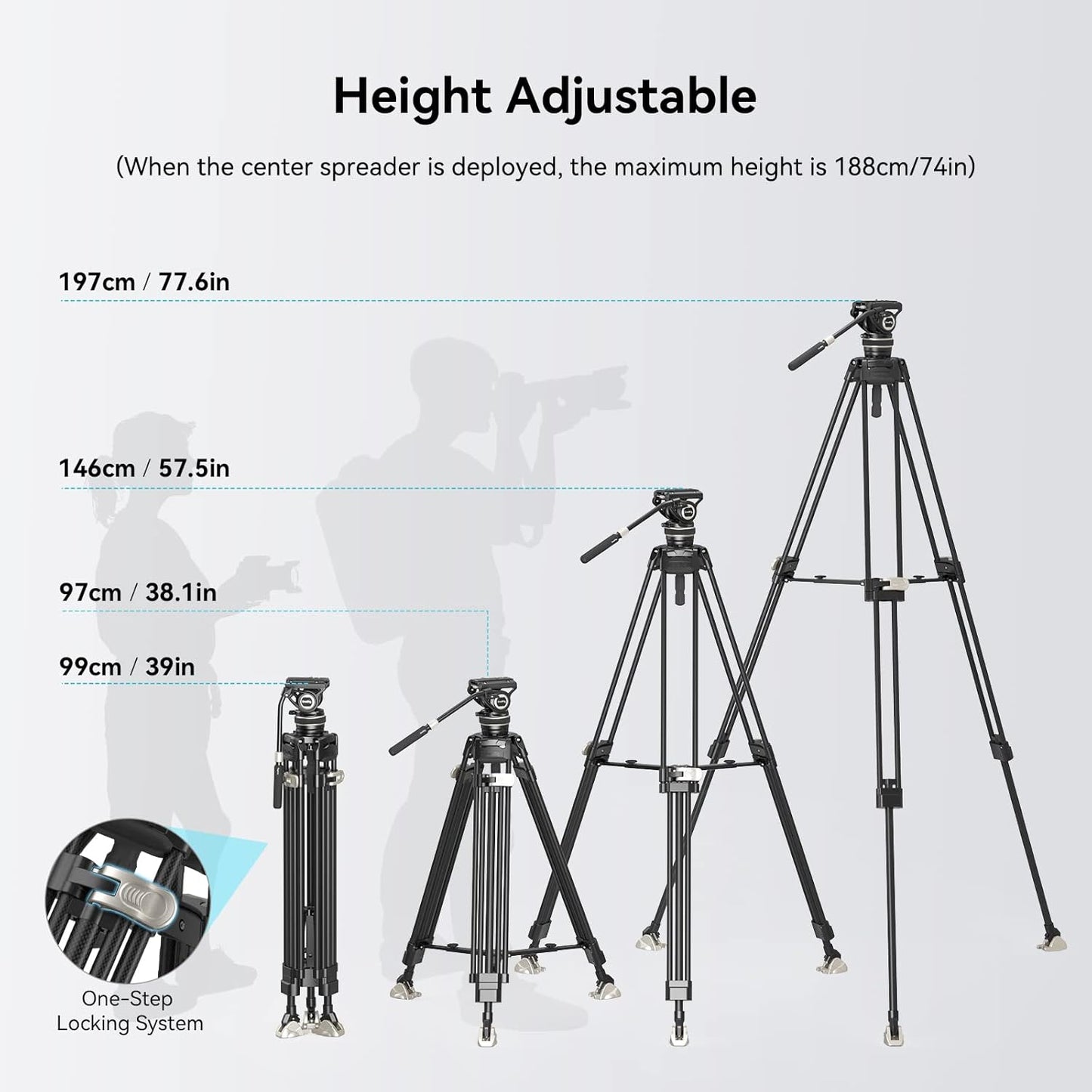 SmallRig 3989-CF-FBA-US AD-100 Carbon Fiber Video Tripod