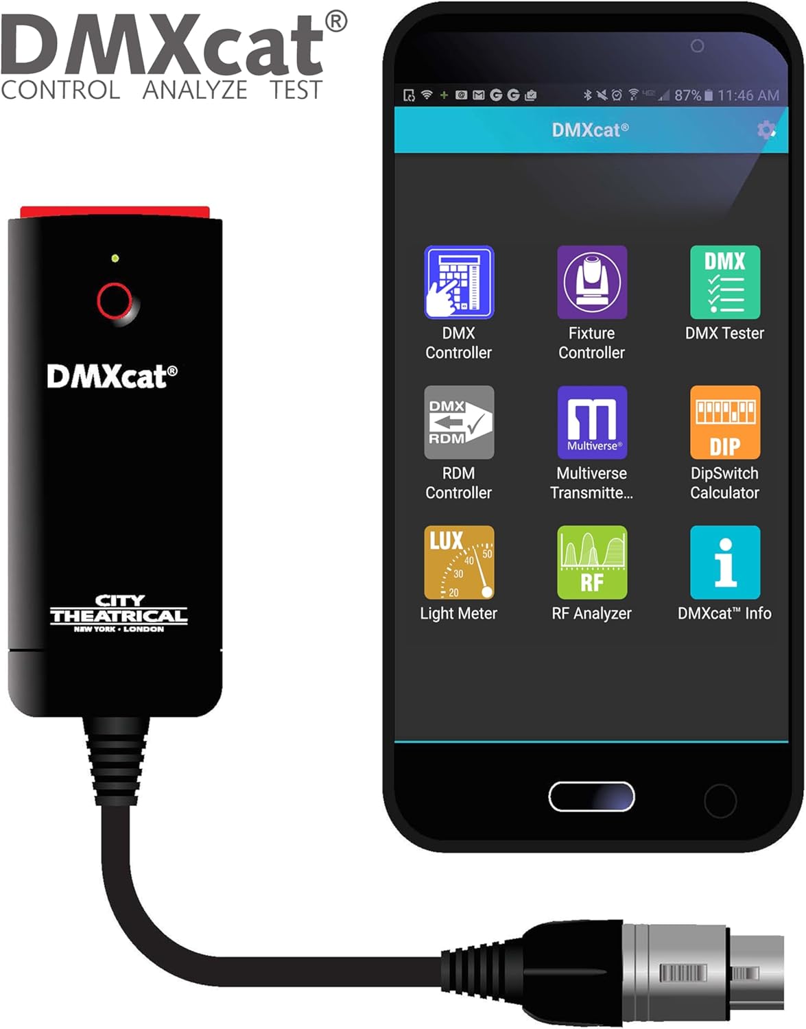 City Theatrical DMXcat Multifunction DMX Lighting Tester