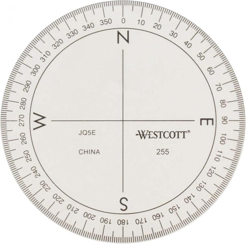 Westcott 255 360-Degree Protractor Compass — main product image