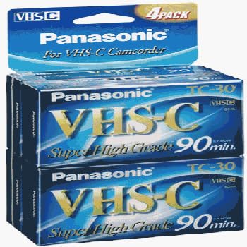Panasonic 37988012886 Super High-Grade VHS-C 4-Pack