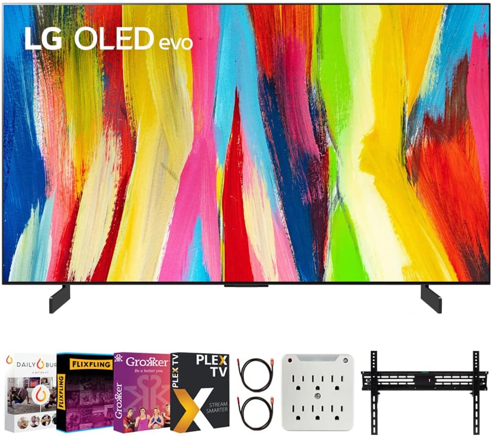 LG E6LGOLED77C2PUA 77" 4K OLED TV Bundle