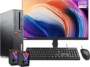 Lenovo ThinkCentre M720s SFF Desktop & 24" Monitor Bundle (Renewed)