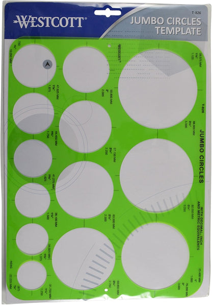 Westcott T-826 Jumbo Circles Template - Drawing Tool