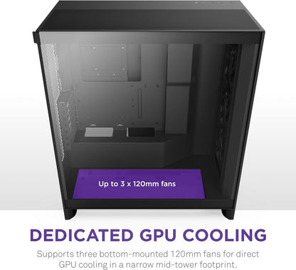 NZXT CM-H72FB-01 H7 Flow ATX Mid-Tower Case Black