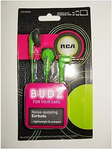 RCA BUDZ HP57GRDR Green Noise-Isolating Earbuds — main product image