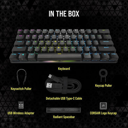 Corsair CH-9189014-NA K70 Pro Mini Wireless Cherry MX Keyboard Renewed