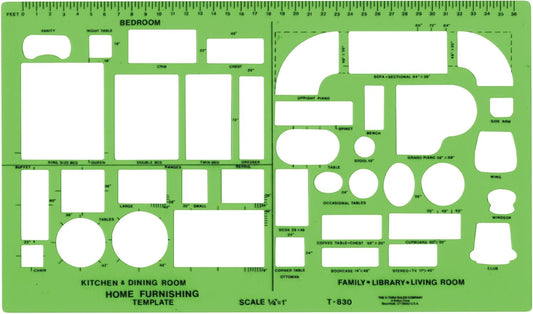 Westcott T-830 Home Furnishing Template