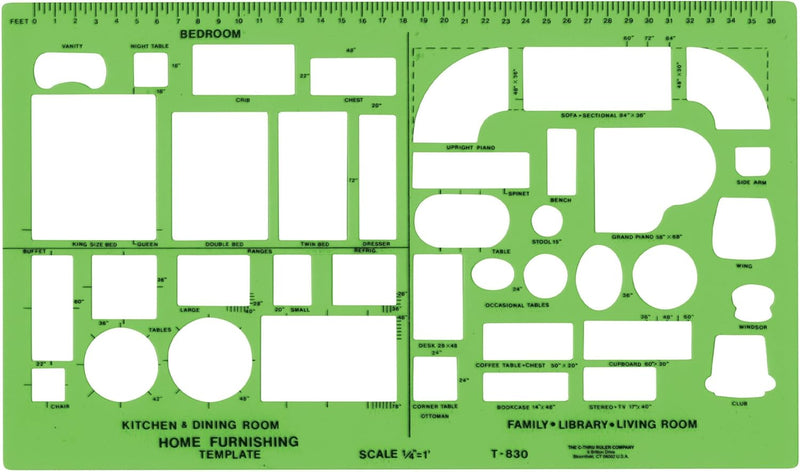 Westcott T-830 Home Furnishing Template — main product image