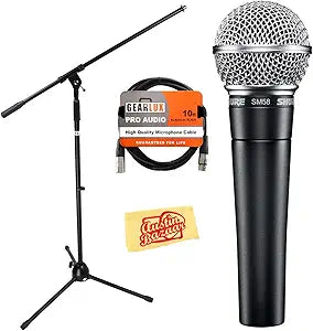 Shure SM58LC COMBO Vocal Microphone Bundle - Boom Stand