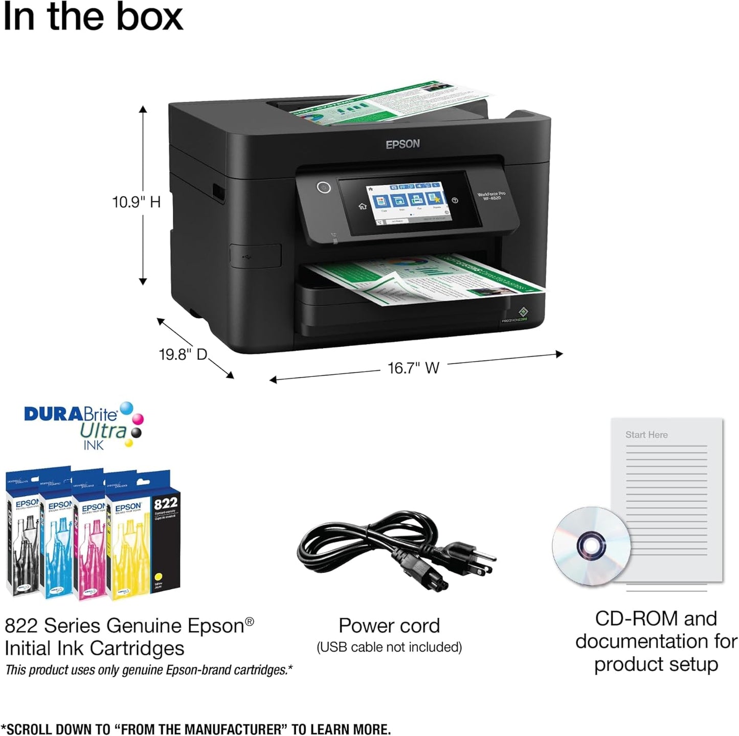 Epson WF-4820 Workforce Pro Wireless Color Inkjet Printer