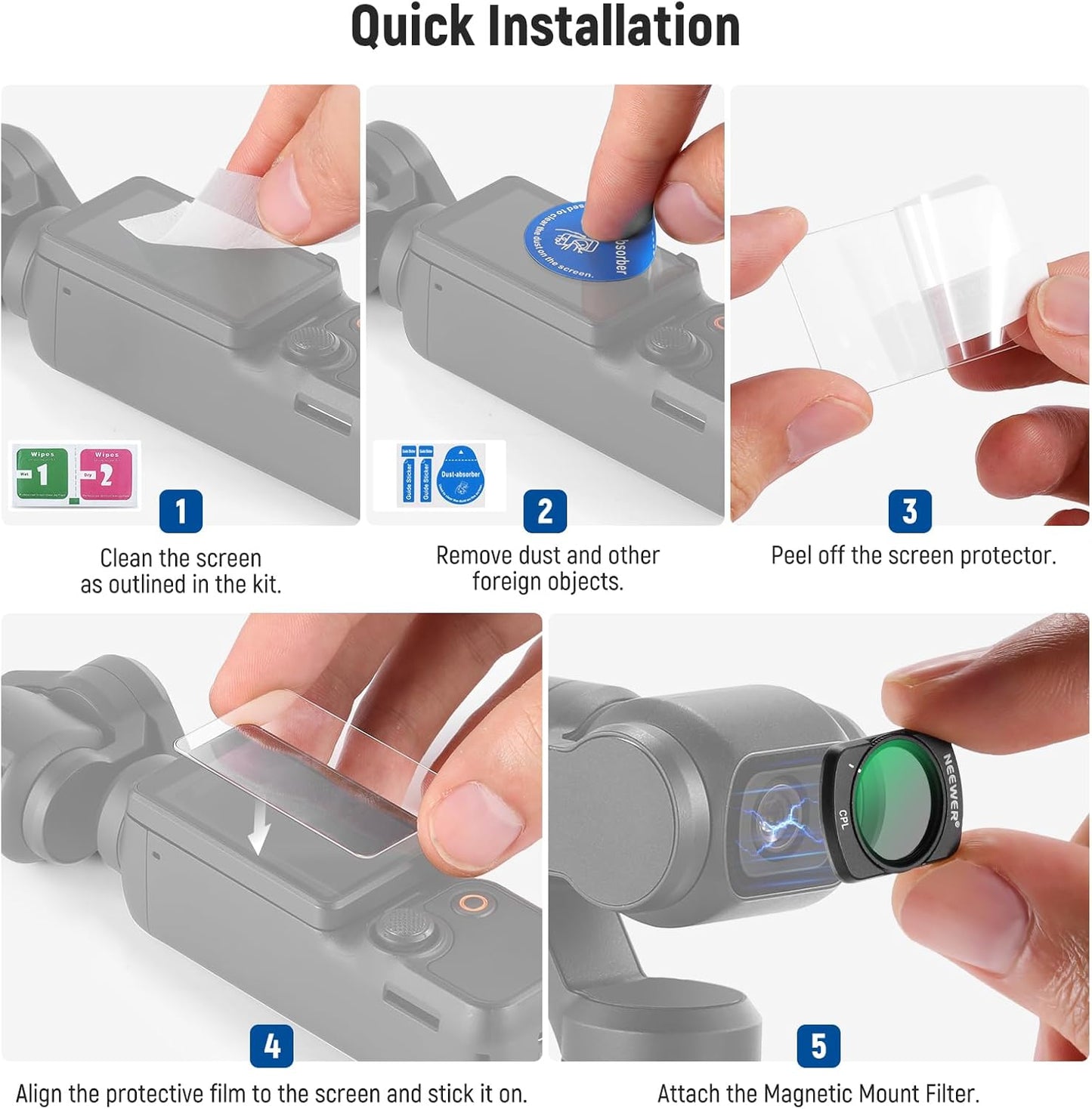 Neewer 10104777 Magnetic CPL Filter DJI Osmo Pocket 3