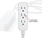 GE 40530 3-Outlet 15 Ft Braided Power Strip