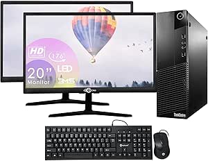 Lenovo M93P ThinkCentre Desktop PC with Dual Monitor (Renewed) — main product image