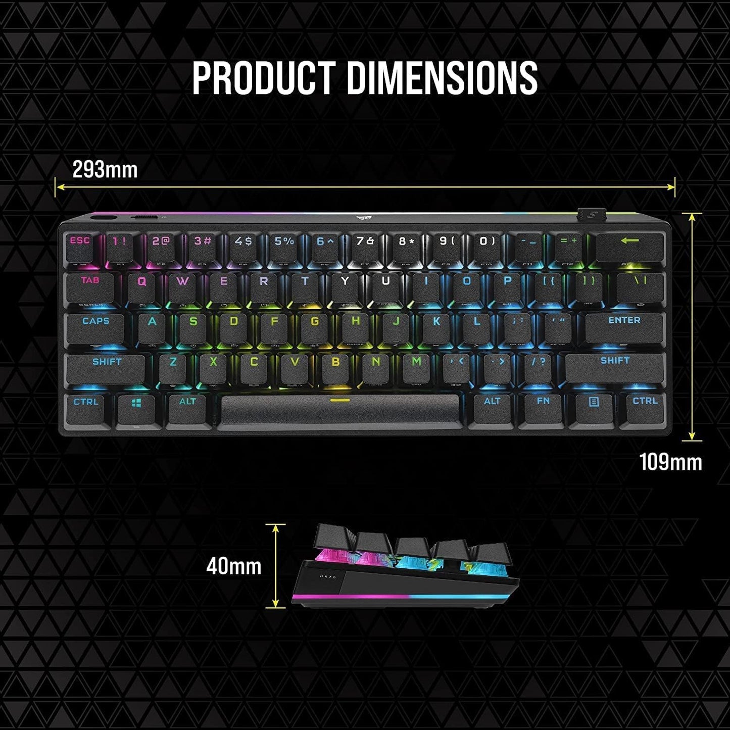 Corsair CH-9189014-NA K70 Pro Mini Wireless Cherry MX Keyboard Renewed