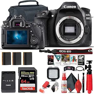 Canon EOS 80D DSLR Camera Body Bundle (Renewed)