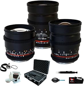 Rokinon Cine T1.5 Lens Kit 35mm 24mm 85mm for Sony