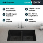 Lexicon LP5050K 32 Inch Quartz Double Bowl Kitchen Sink