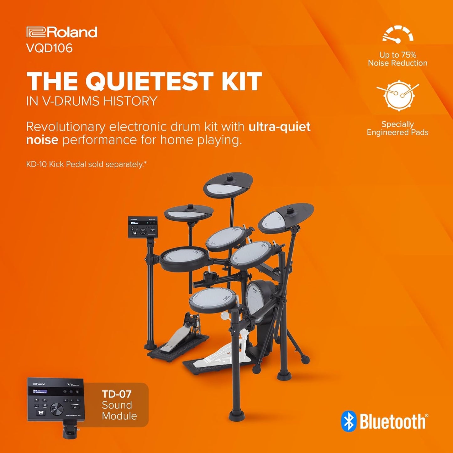 Roland VQD106 V-Drums Electronic Quiet Drum Kit