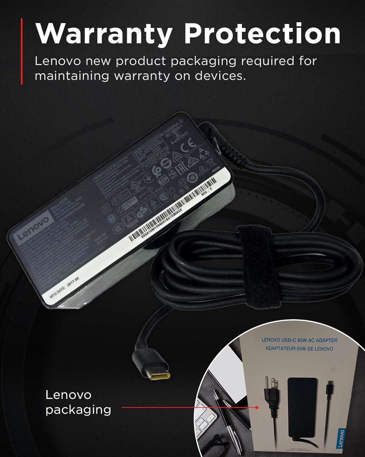 Lenovo ADLX65YLC3D 65W USB-C AC Adapter