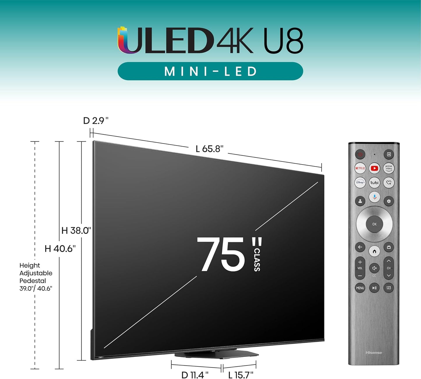 Hisense 75U8N 75-Inch ULED 4K Smart TV: Mini-LED Pro