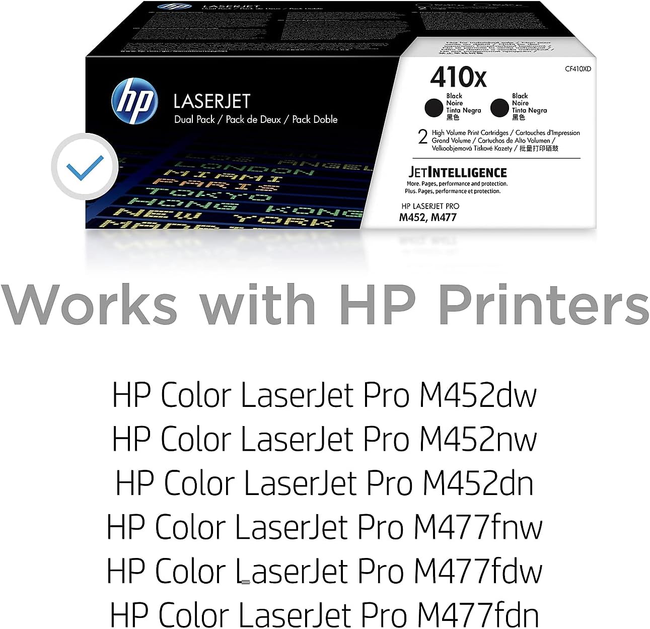 HP 410X CF410XD Black High-Yield Toner Cartridge 2-Pack