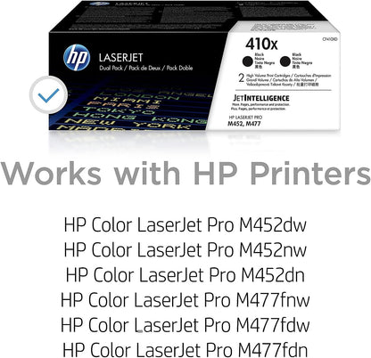 HP 410X CF410XD Black High-Yield Toner Cartridge 2-Pack
