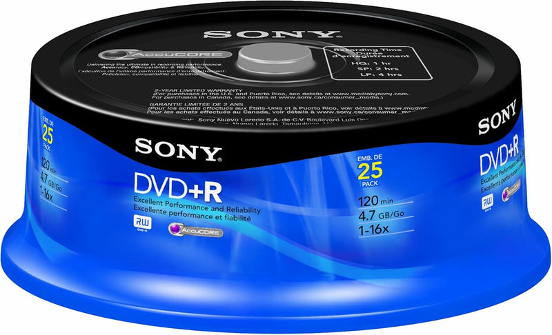 Sony DPR-47/25 DVD+R Recordable Disc Spindle — main product image