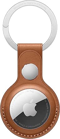 Apple Leather Key Ring - AirTag Accessory, Saddle Brown