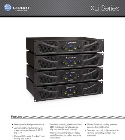 Crown XLi800 300W Two-Channel Power Amplifier