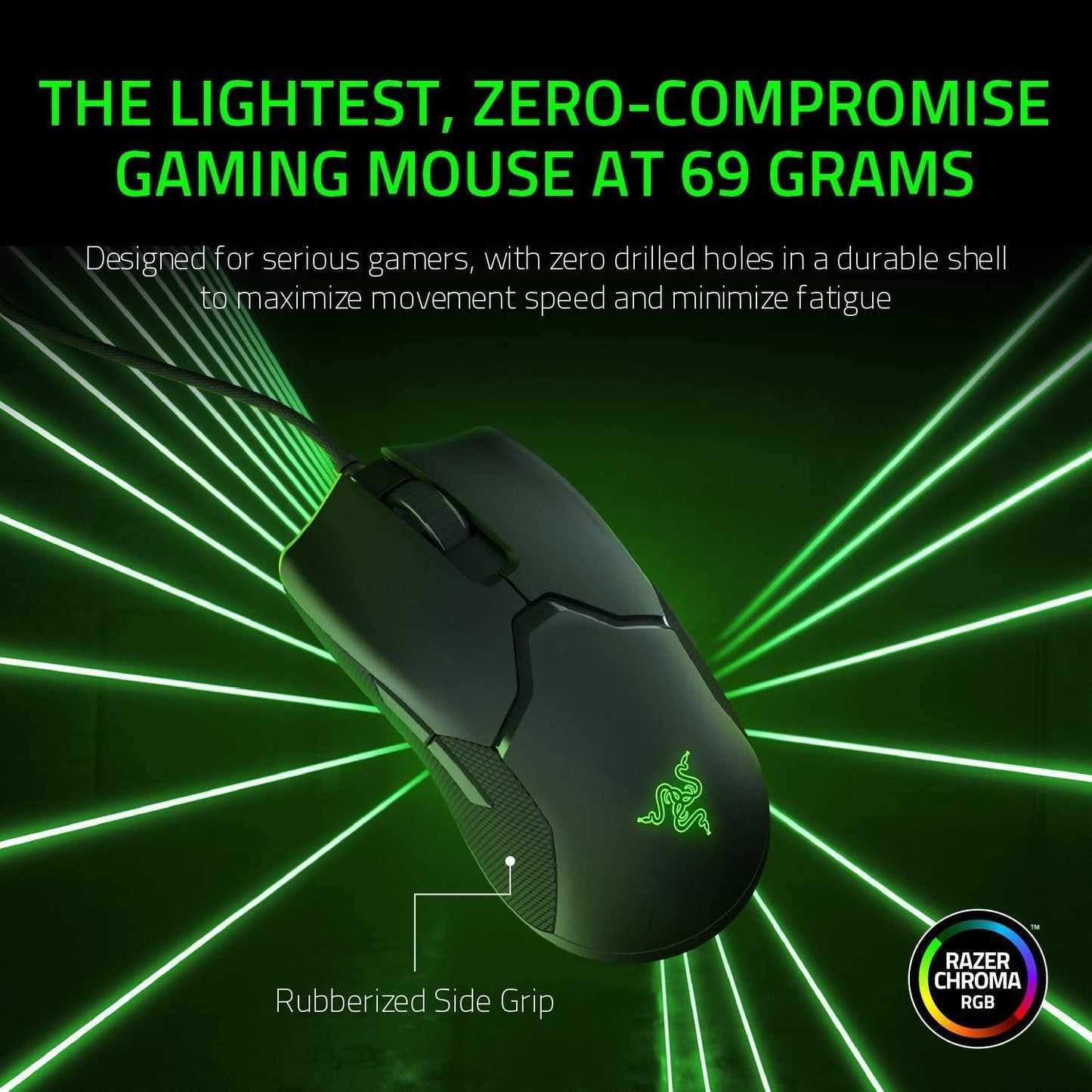 Razer Viper RZ01-02550100-R3U1 - Ultralight Ambidextrous Wired Gaming Mouse