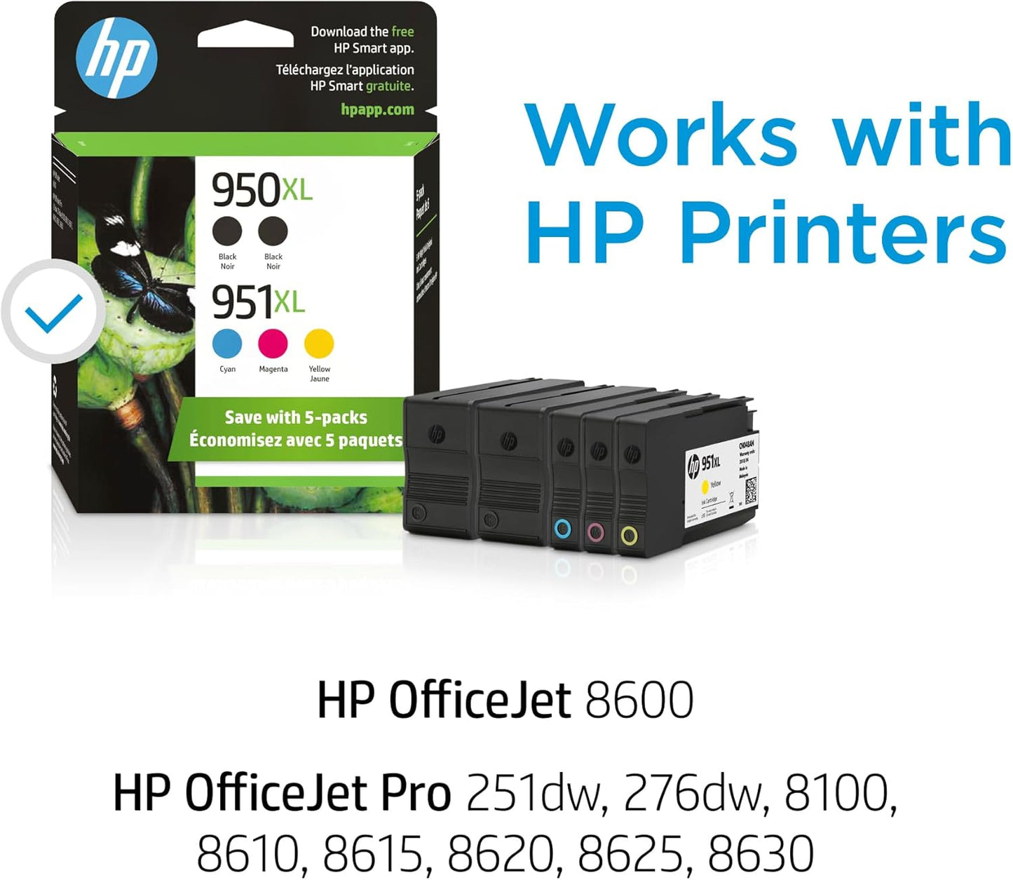 HP F6V12FN 950XL/951XL High-Yield Ink 5-Pack