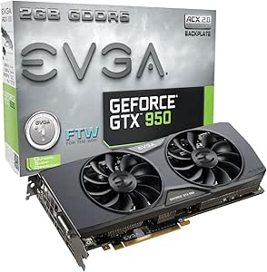 EVGA 02G-P4-2958-KR GeForce GTX 950 2GB FTW Gaming Graphics Card — main product image