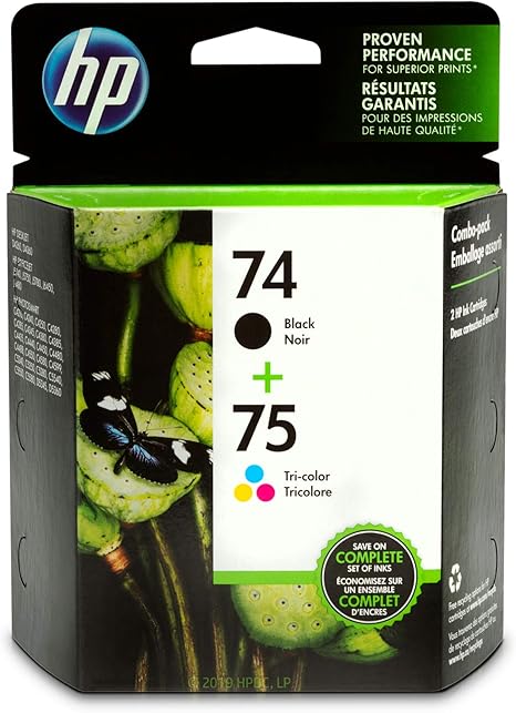 HP 74 & 75 Black/Tri-color Ink Cartridges Combo