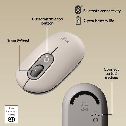 Logitech 910-006625 POP Mouse - Wireless SilentTouch Mist