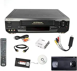 Sony VCR VHS Transfer Bundle w/ Adapter Renewed