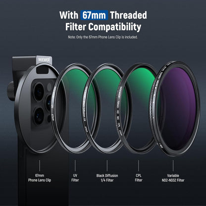 Neewer LA006 67mm Phone Filter Mount Clip Cold Shoe