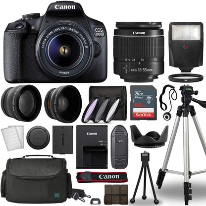 Canon EOS 2000D Rebel T7 DSLR Camera 18-55mm Lens Kit