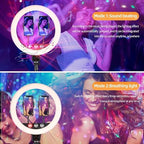 HBCDAAQ Voice-Controlled Circular Selfie Ring Light with Tripod