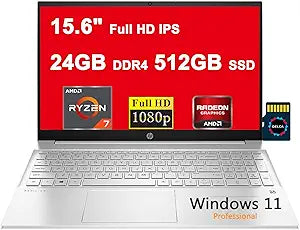 HP Pavilion 15 Laptop: Ryzen 7, 24GB RAM, Touchscreen, Win11 Pro