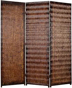 Misc Dual Tone 3 Panel Wooden Foldable Room Divider