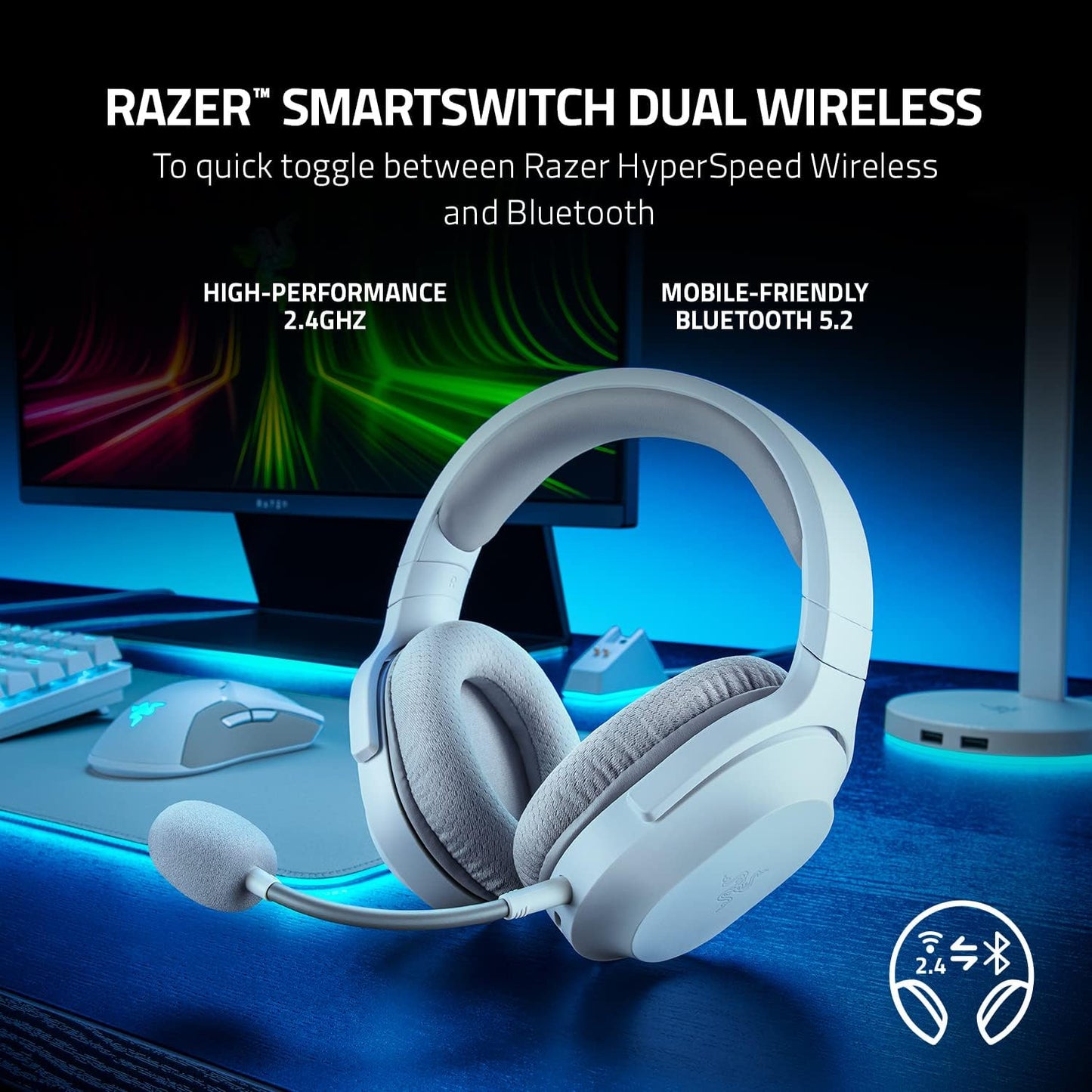 Razer RZ04-04430200-R3U1 Barracuda X Wireless Gaming Headset - White