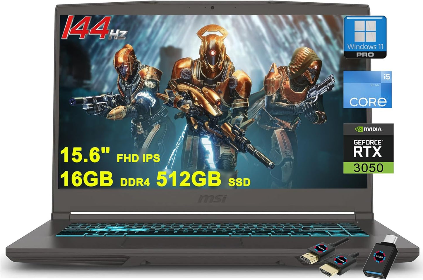 MSI i5-12450H Thin 15" 144Hz RTX 3050 Gaming Laptop