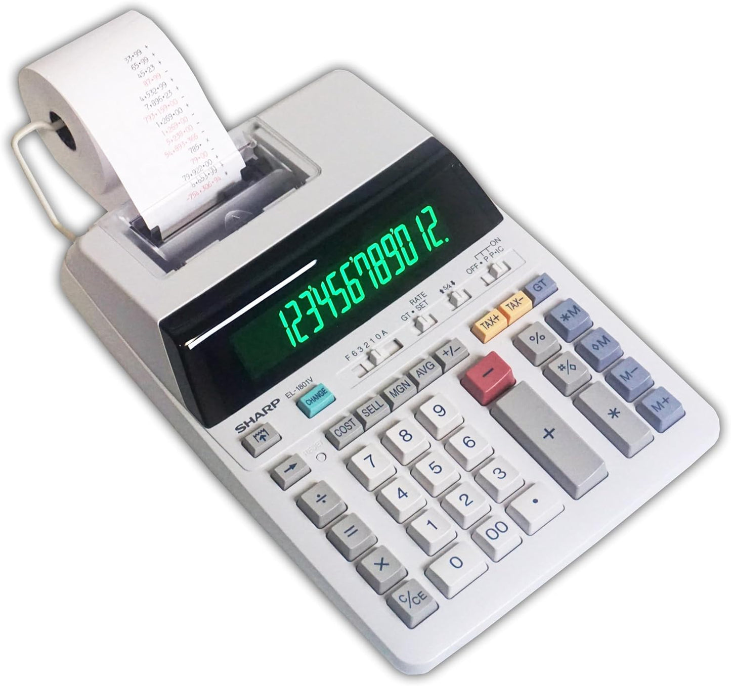 Sharp EL-1801V Ink Printing Calculator Fluorescent Display AC