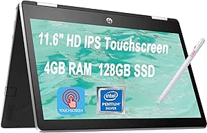 HP Pavilion X360 11 2-in-1 Touchscreen Laptop Quad-Core