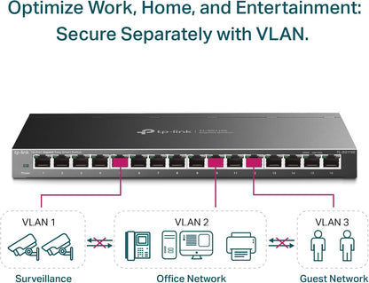 TP-Link TL-SG116E 16-Port Gigabit Easy Smart Managed Switch