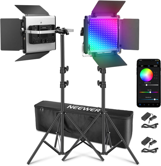 Neewer 10101490 RGB LED Video Light Panel Kit